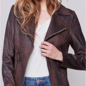 NWT! Super Cute! Vintage Faux Leather Moto Jacket